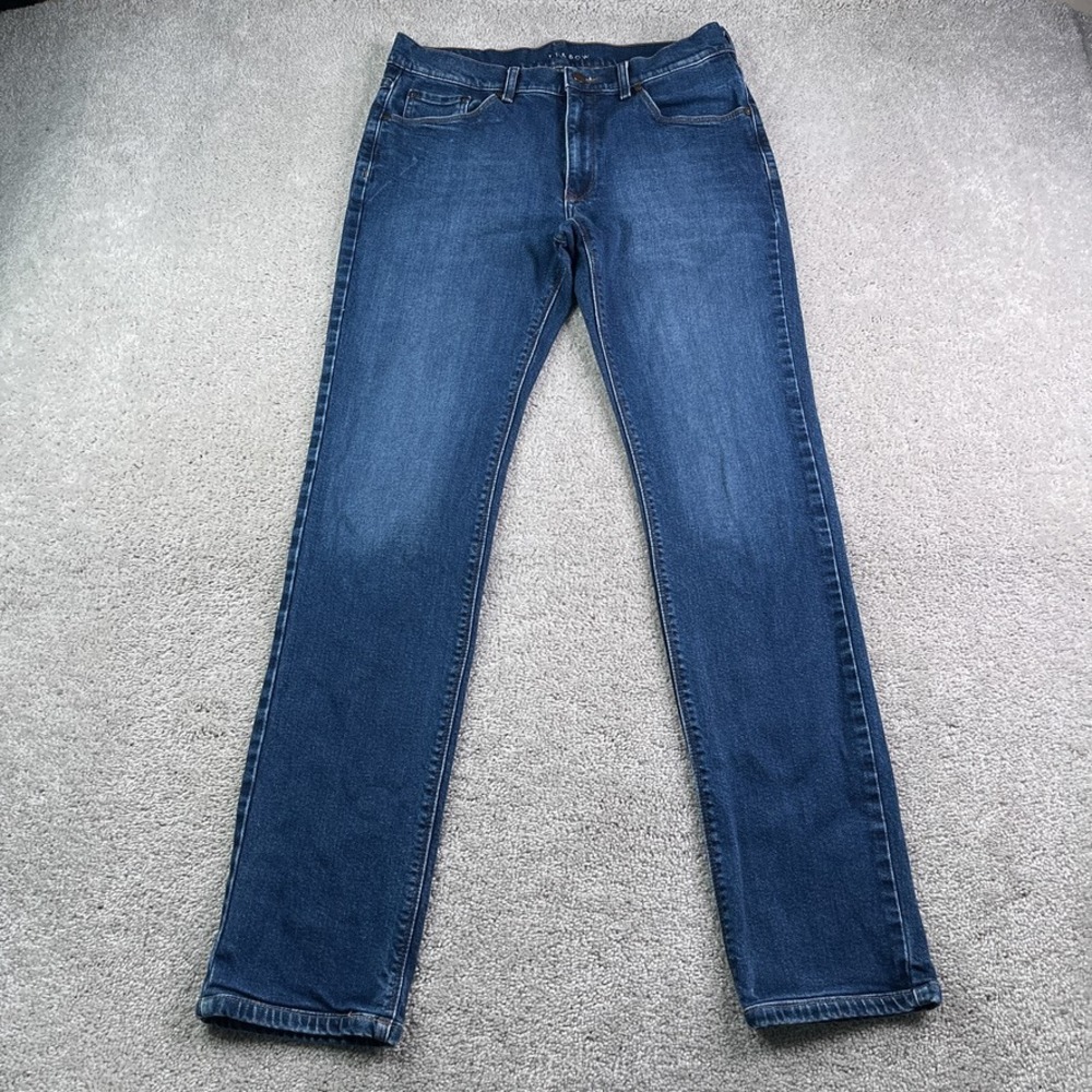 Mott & Bow Jeans Mens 33x32 Blue Bens Slim Fit Dark Wash Stretch Denim Casual